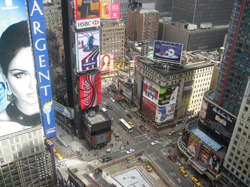Times Square am Morgen, von oben