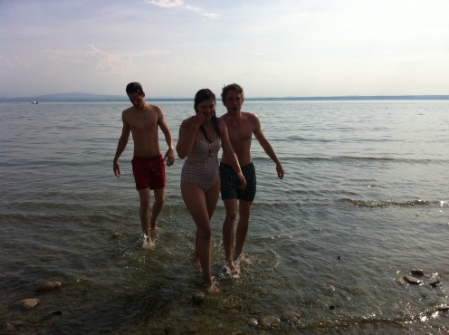 Anschwimmen im See