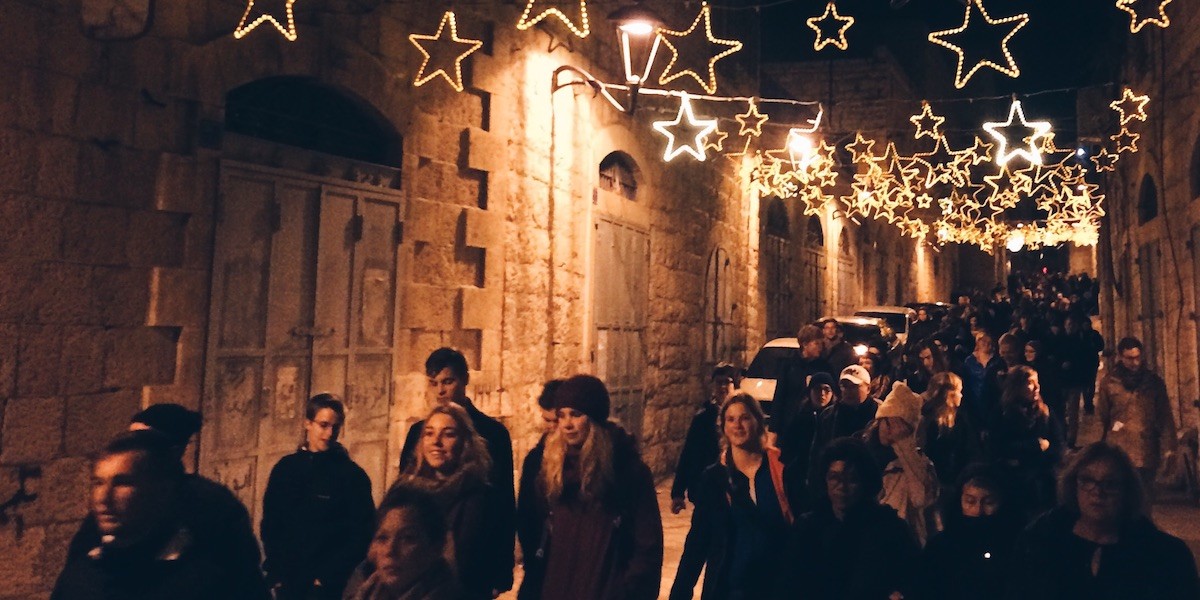 Weihnachten Pilger in Bethlehem
